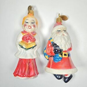 Radko Holiday Celebrations Santa Chorister 2-Piece Dangle Ornaments Vintage 2005